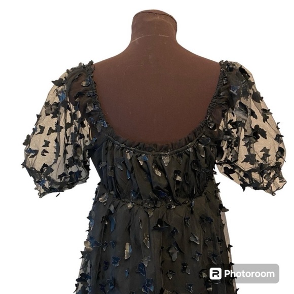 Butterfly Thirty Thirty LA Black Babydoll Sheer Mini Dress Womens size Medium - Picture 10 of 16